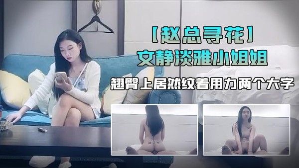 赵总寻花外表看着文静淡雅小姐姐翘臀上居然纹着用力两个大字果然极品尤物