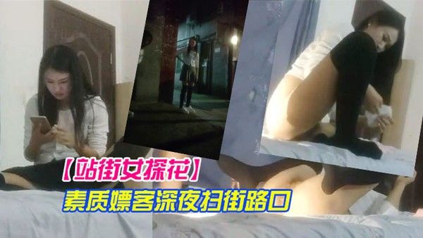 站街女探花素质嫖客深夜扫街路口等客的短裙年轻站街美女真牛X开着手机电筒草逼