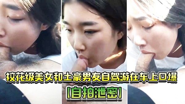 自拍泄密校花级美女和 土豪男友自驾游在车上口爆