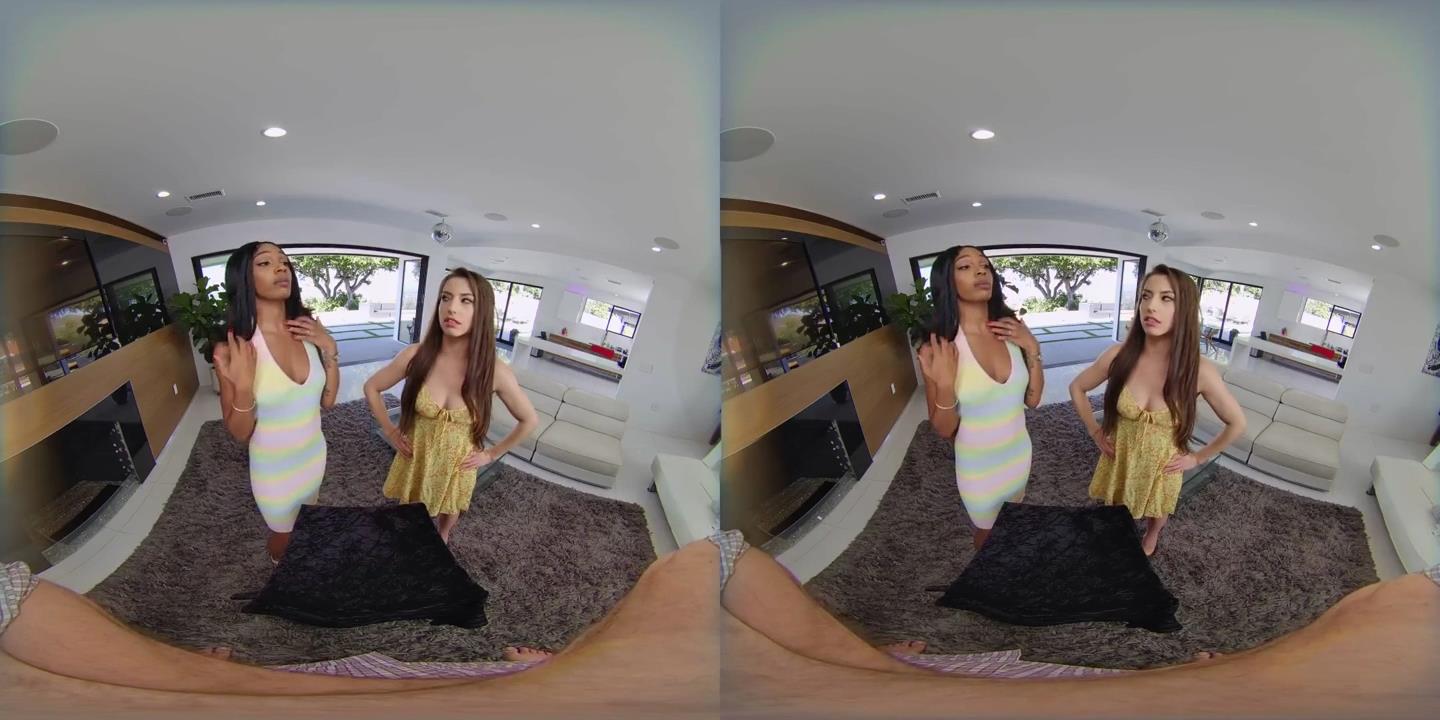 VR BANGERS跨种族FFM三人组和两个性感的复活节兔子